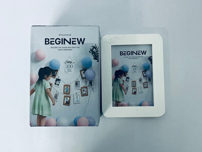 BEGINEW Round Corner Wood Picture Frame with Mat, Natural Solid Wood with Smooth Curved Edges for Wall or Tabletop Display, Shatterproof Plexiglass Photo Frame for Home & Office Decor