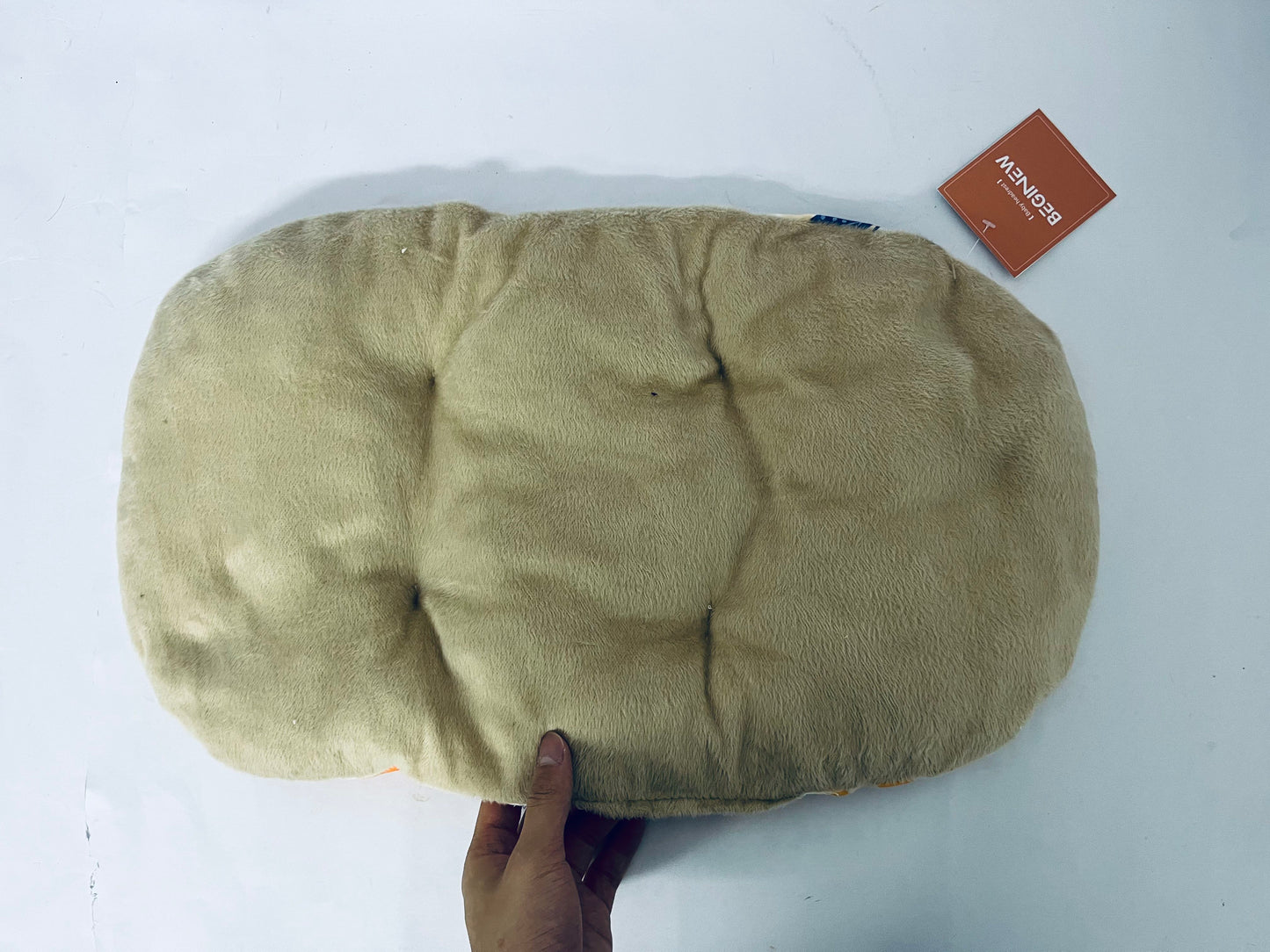 BEGINEW Soft and Breathable Baby Pillow with Memory Foam and Orange Design