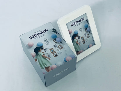 BEGINEW Round Corner Wood Picture Frame with Mat, Natural Solid Wood with Smooth Curved Edges for Wall or Tabletop Display, Shatterproof Plexiglass Photo Frame for Home & Office Decor