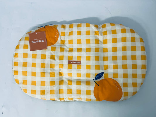 BEGINEW Soft and Breathable Baby Pillow with Memory Foam and Orange Design