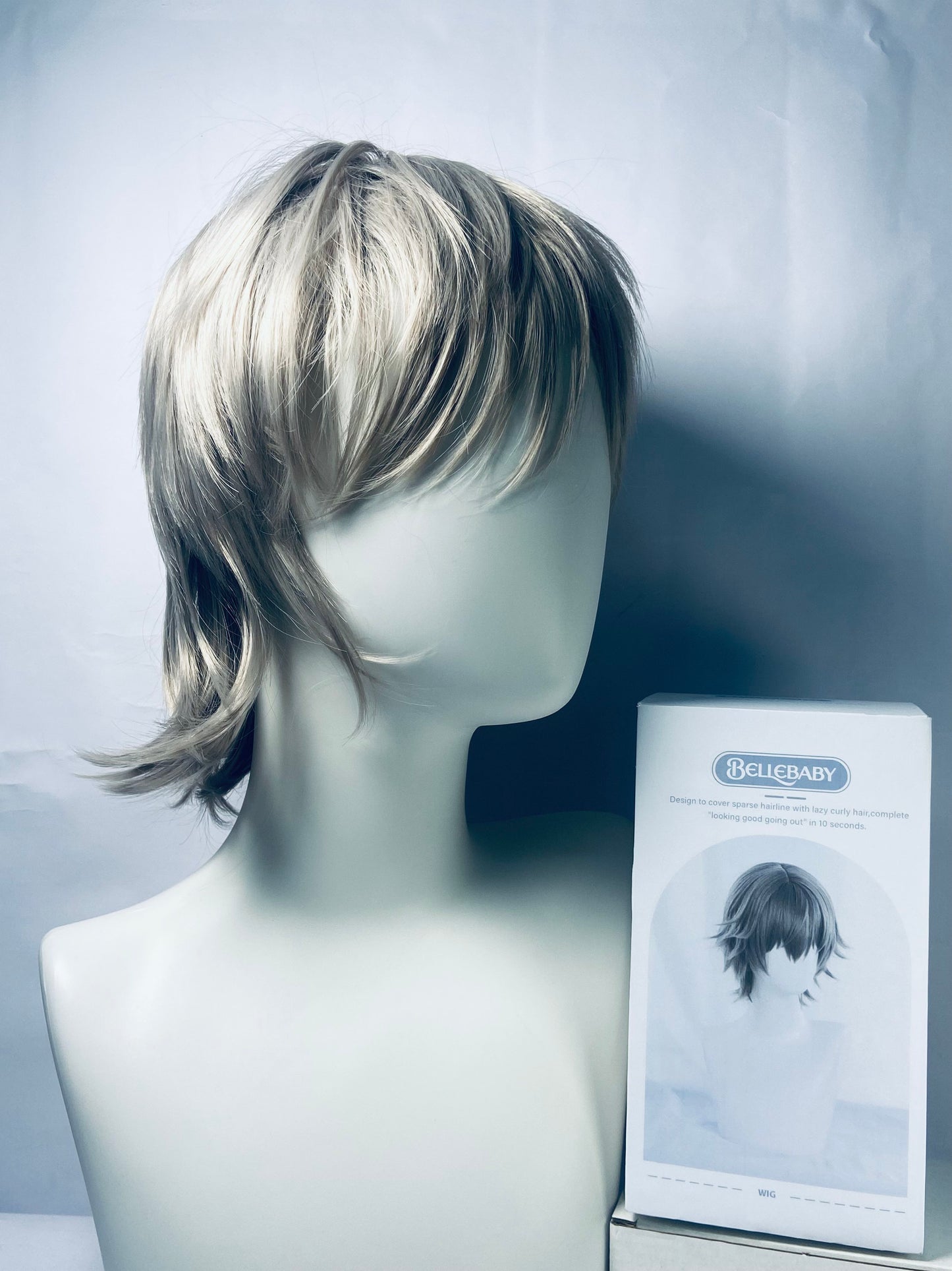 BELLEBABY  Cosplay Wigs Middle gray Hair  Party