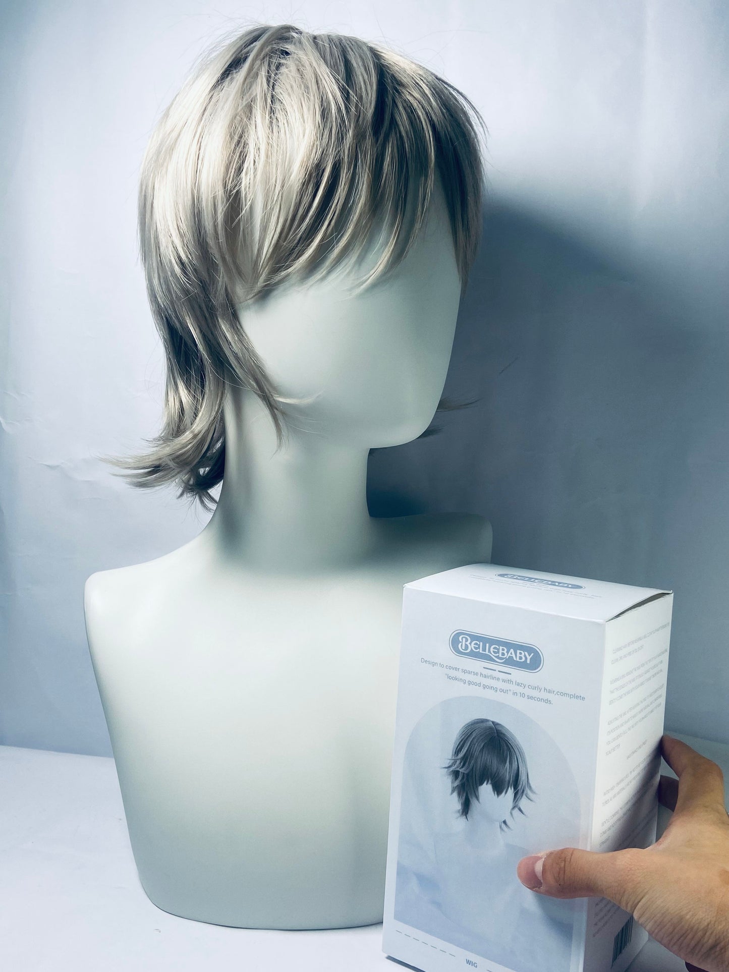 BELLEBABY  Cosplay Wigs Middle gray Hair  Party
