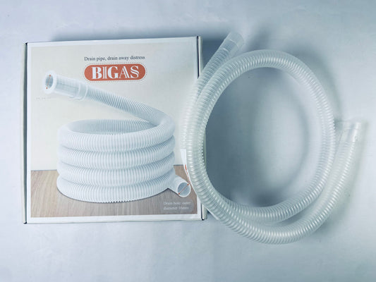 BIGAS Pond Tubing 1 Inch Diameter, 20.7 Feet Long Corrugated Flexible Hose Pipe with Clamps Pipe Fittings, Pool PVC Tube for Garden Ponds Waterfalls Camping Caravans Filters Drainage Marine