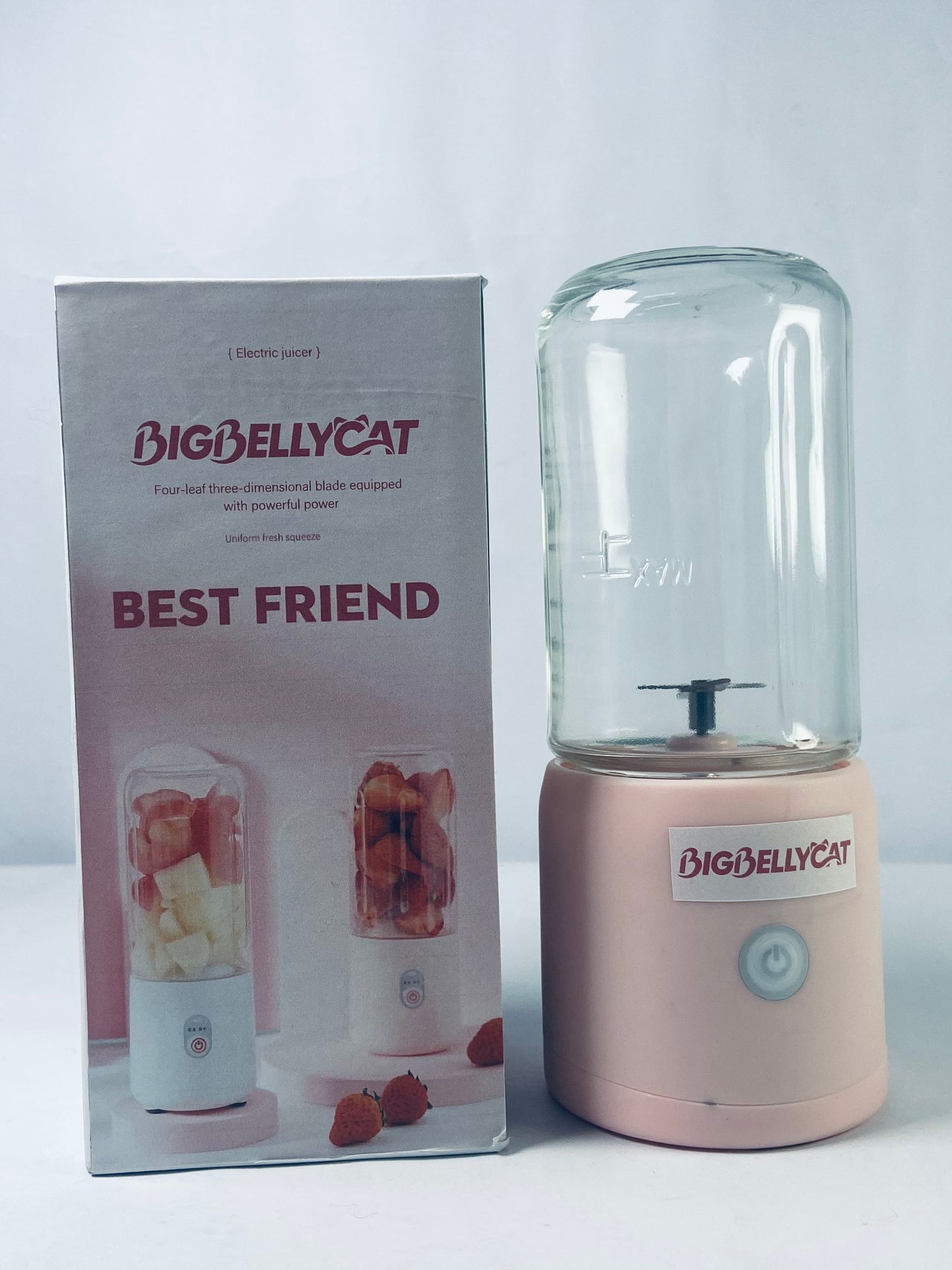 BIGBELLYCAT  300ml Cordless Portable Blender, 6 Blades 22000Rpm USB Rechargeable Personal Blender, Travel Blender with 1500mAh Lithium Battery for Ice Drinks, Juices, Blended Fruits and Vegetables(#2)