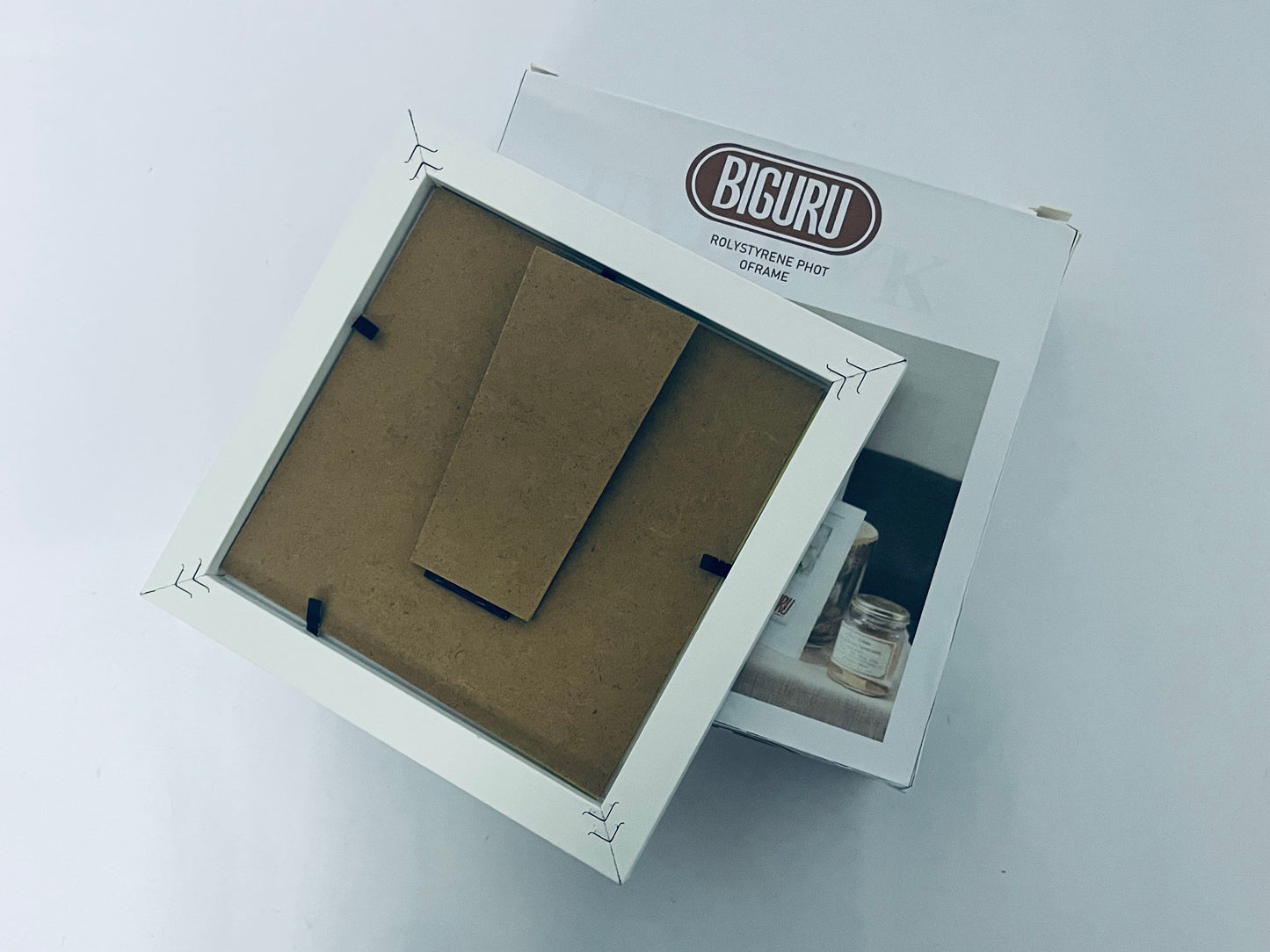 BIGURU Wood With Gold Foil Accents Picture Frame, 4x6, White