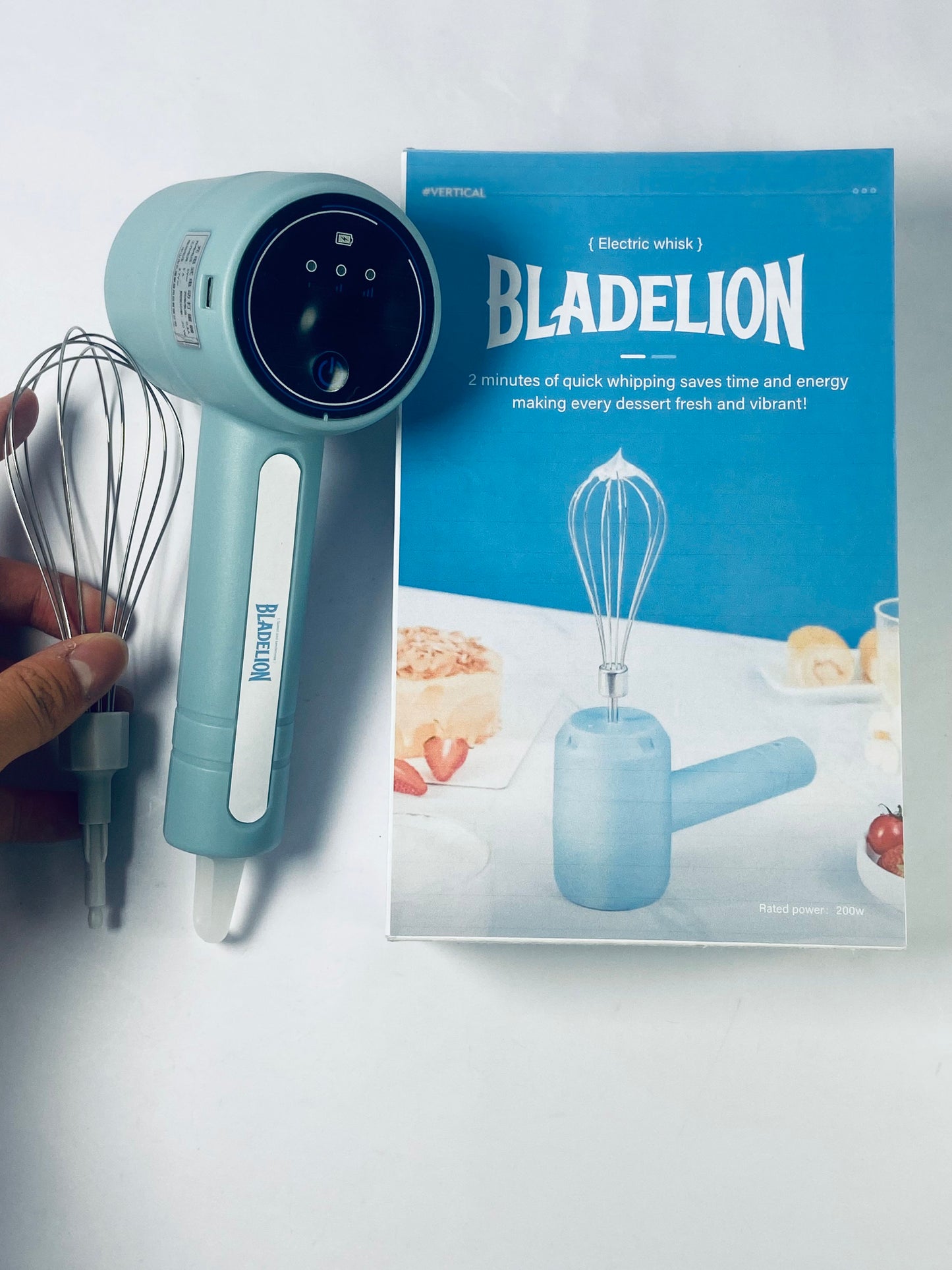 BLADELION Hand Electric egg beaters,Household Small Hand-Held Mixer,Kitchen Egg Beater Is Suitable For Mixing Cream,Cake And Butter (Blue)