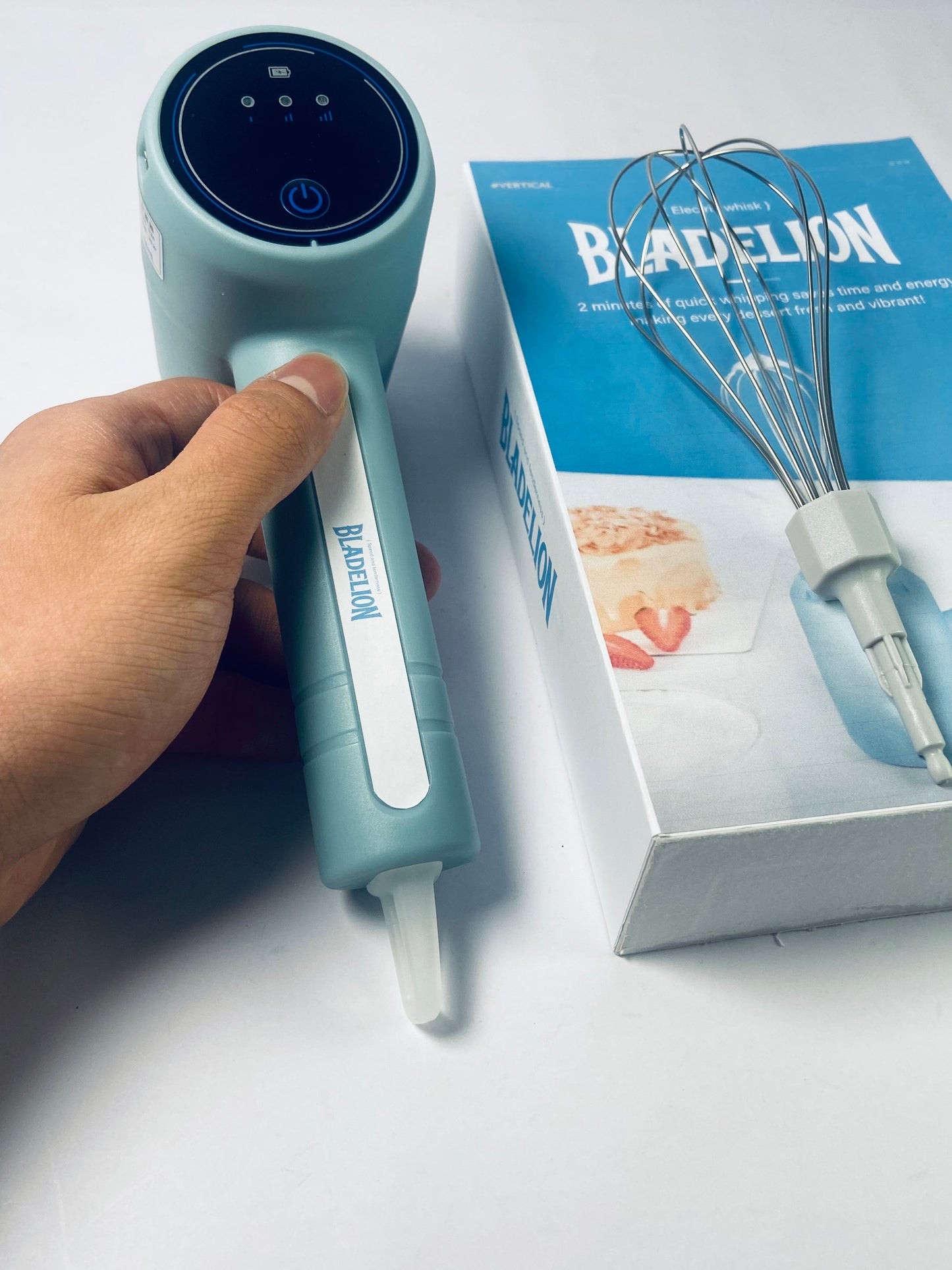 BLADELION Hand Electric egg beaters,Household Small Hand-Held Mixer,Kitchen Egg Beater Is Suitable For Mixing Cream,Cake And Butter (Blue)