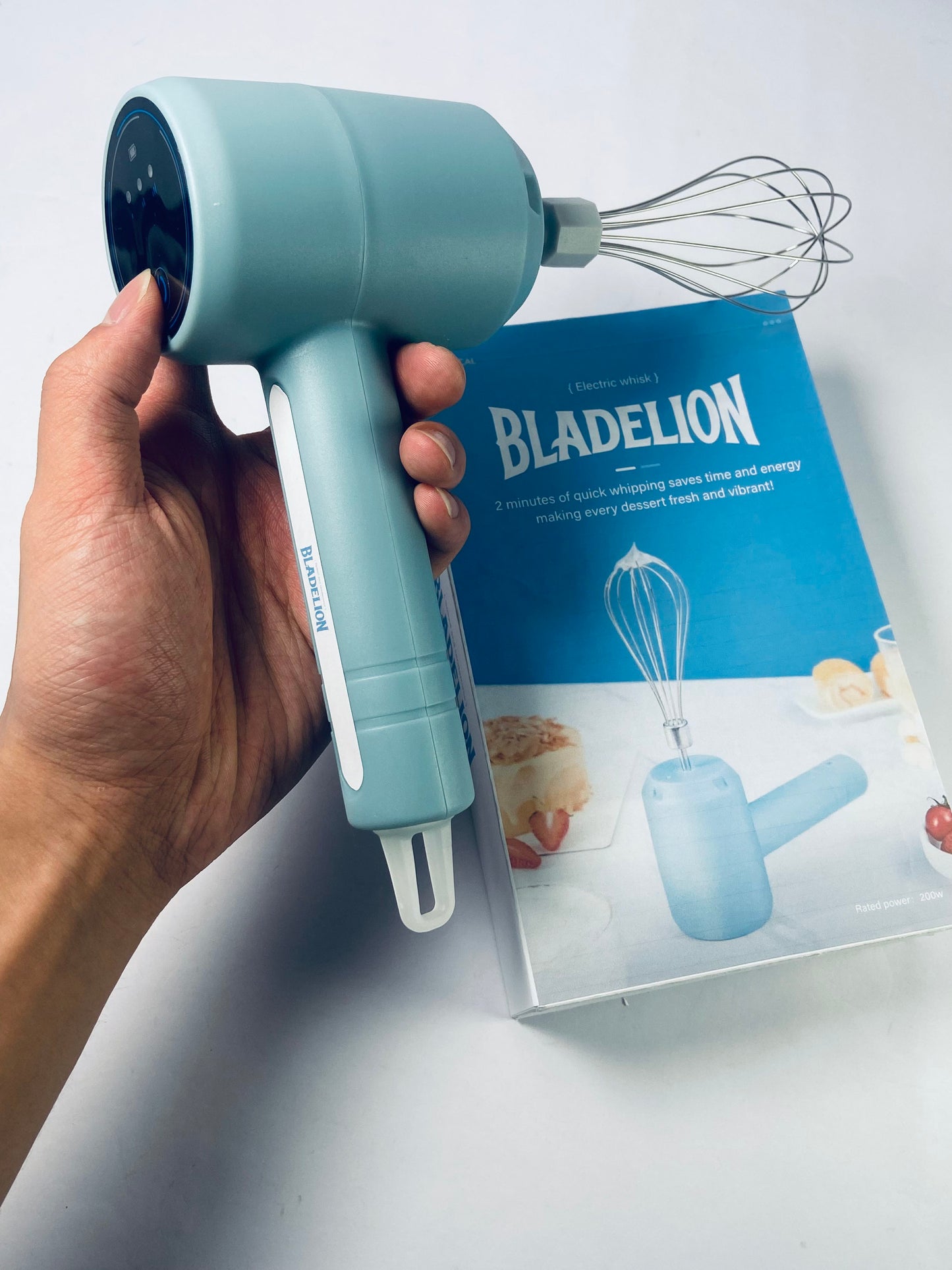 BLADELION Hand Electric egg beaters,Household Small Hand-Held Mixer,Kitchen Egg Beater Is Suitable For Mixing Cream,Cake And Butter (Blue)