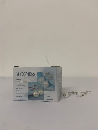 BLOOMISS Pearls [jewellery]  Hoop Earrings, Gold Plated Pearl Earrings for Women Trendy, Drop Dangle Earrings Jewelry for Wedding Dainty