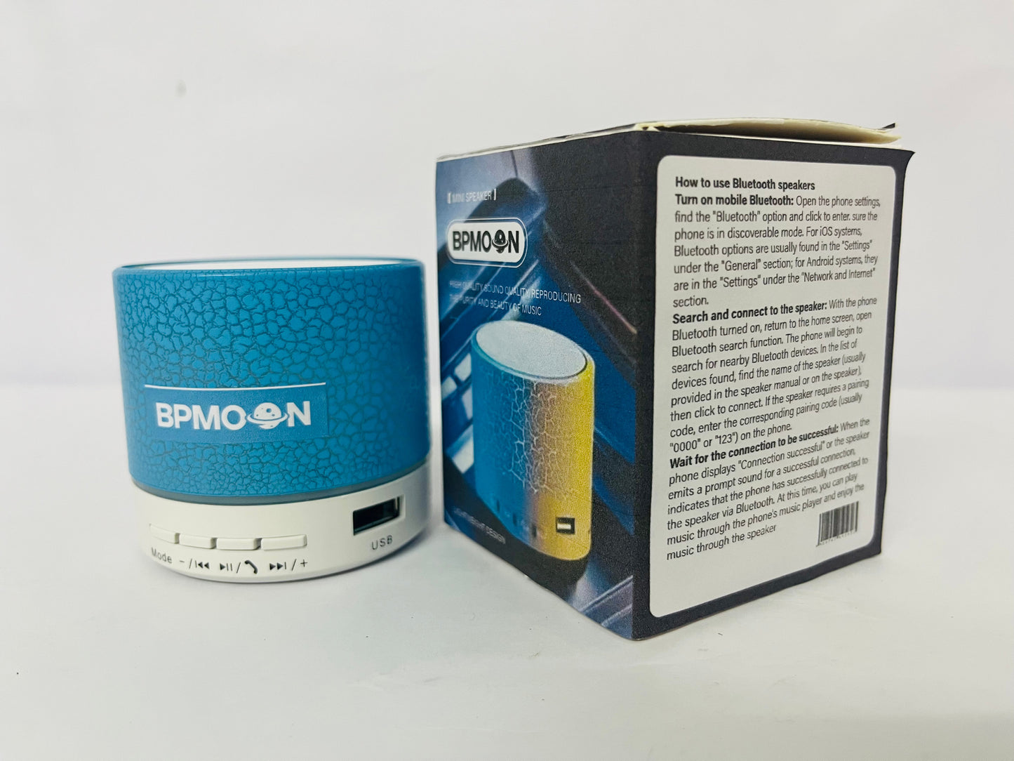 BPMOON Portable Mini Bluetooth Speaker - Hi-Fi Stereo Sound with Deep Bass, Wireless Music Speaker for Outdoor, Indoor, Party and Travel Use