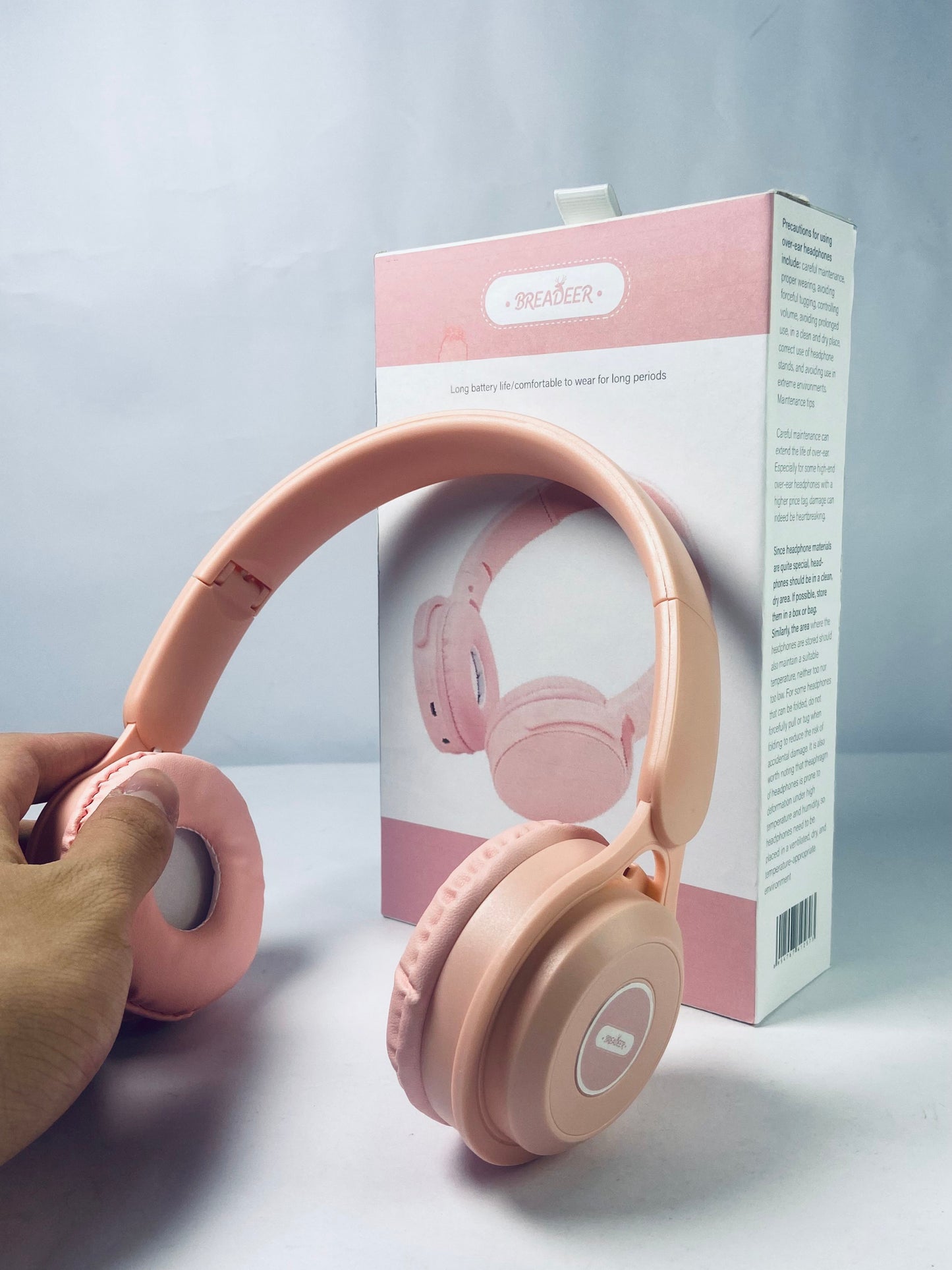 BREADEER Hybrid Active Noise Cancelling Headphones, Wireless Over Ear Bluetooth Headphones, 70H Playtime, Hi-Res Audio, Deep Bass, Memory Foam Ear Cups, Travel, Office, USB-C Charging