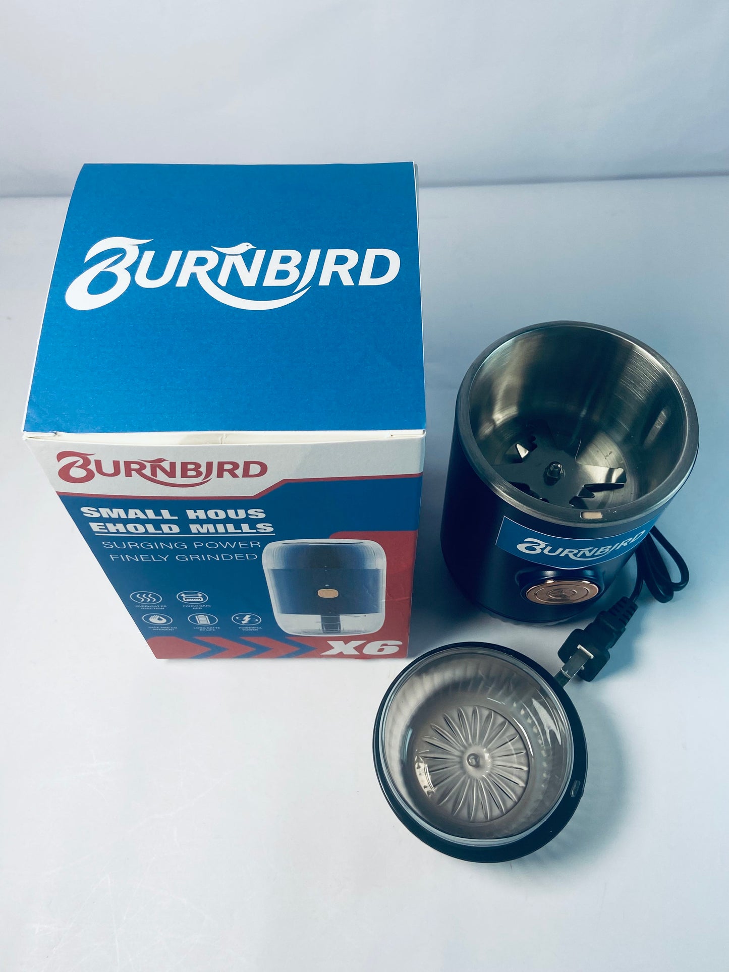 BURNBIRD Herb Grinder [large capacity/fast/Electric ]-Spice Herb Coffee Grinder with Pollen Catcher/- 7.5