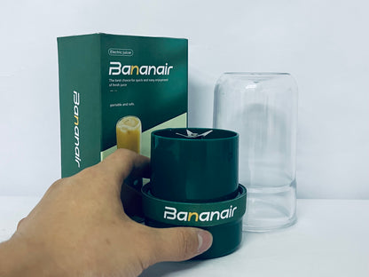 Bananair Portable Blender for Smoothies & Shakes - Cordless Personal Small Blender, USB-C Rechargeable & Self Cleaning - Quiet Mini Travel Blender with Stainless Steel Blade
