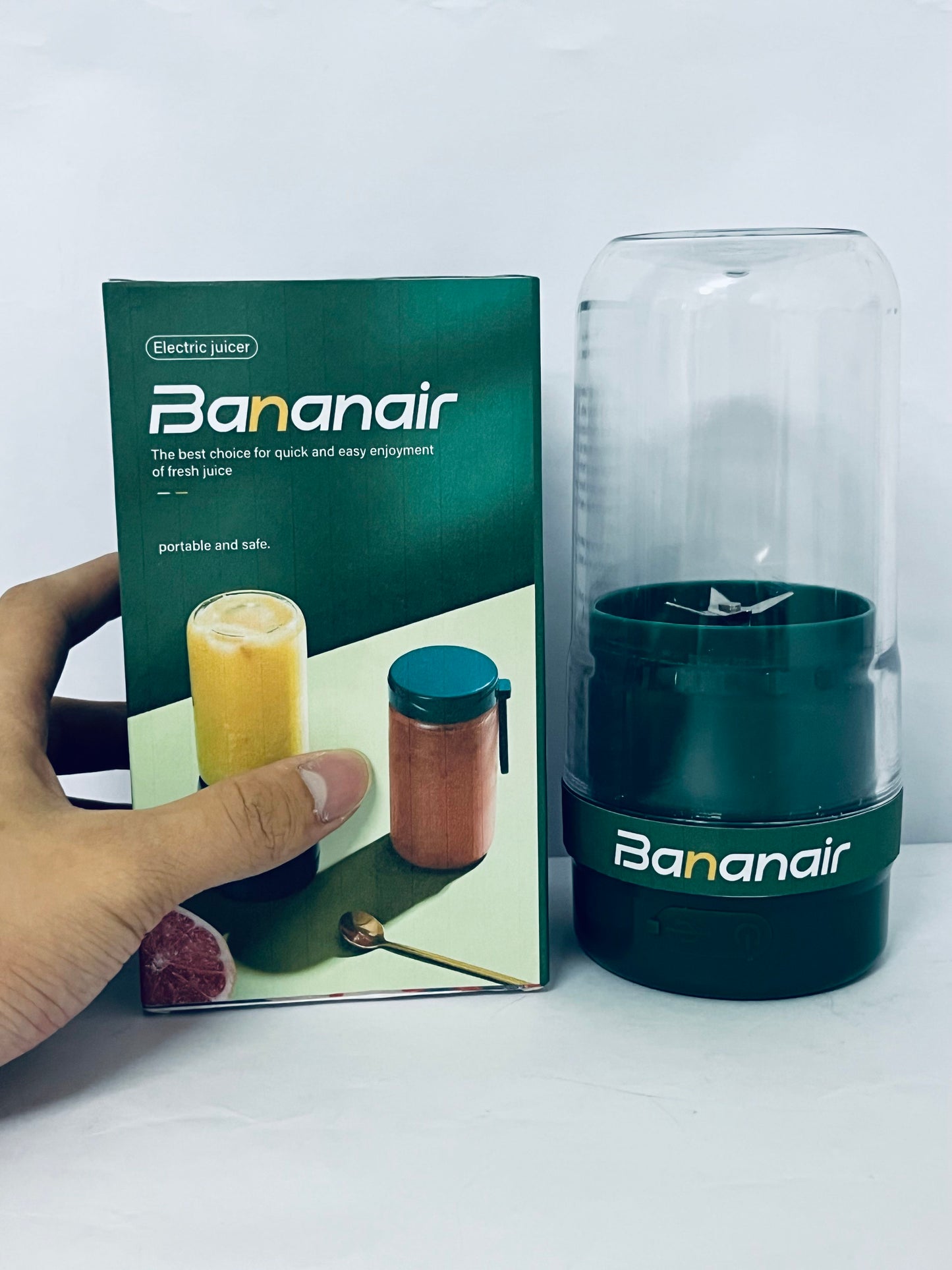 Bananair Portable Blender for Smoothies & Shakes - Cordless Personal Small Blender, USB-C Rechargeable & Self Cleaning - Quiet Mini Travel Blender with Stainless Steel Blade
