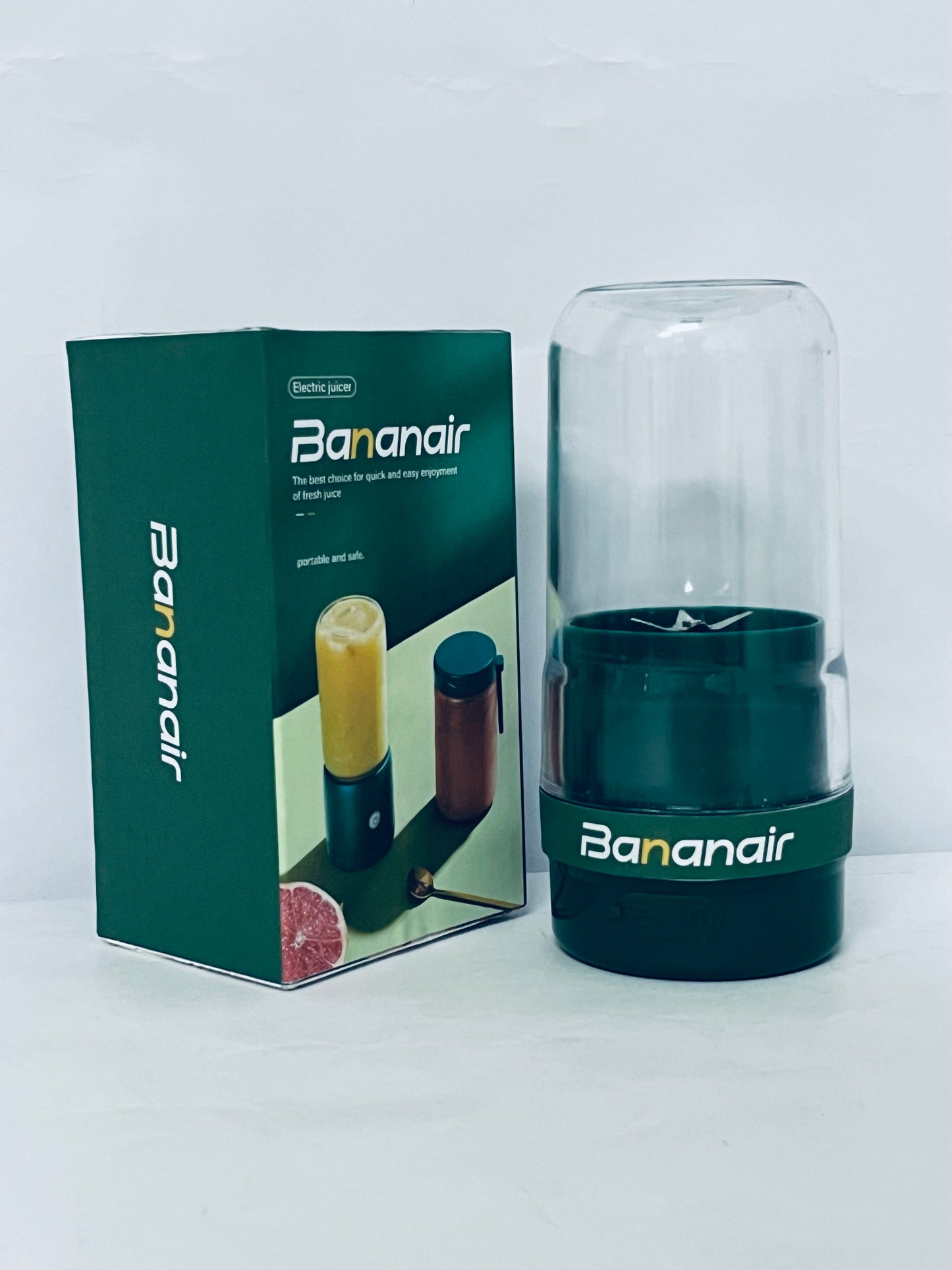 Bananair Portable Blender for Smoothies & Shakes - Cordless Personal Small Blender, USB-C Rechargeable & Self Cleaning - Quiet Mini Travel Blender with Stainless Steel Blade