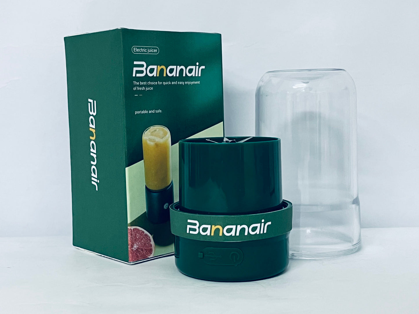 Bananair Portable Blender for Smoothies & Shakes - Cordless Personal Small Blender, USB-C Rechargeable & Self Cleaning - Quiet Mini Travel Blender with Stainless Steel Blade