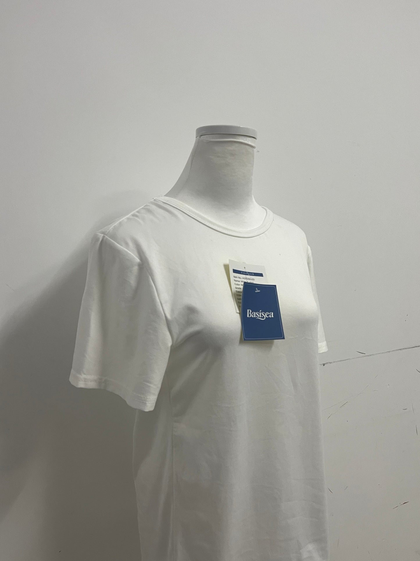 Basisea Classic Solid Color Crew Neck Short-Sleeve T-Shirt