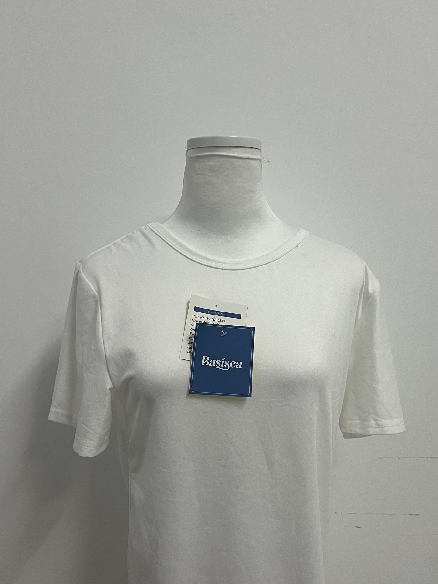 Basisea Classic Solid Color Crew Neck Short-Sleeve T-Shirt