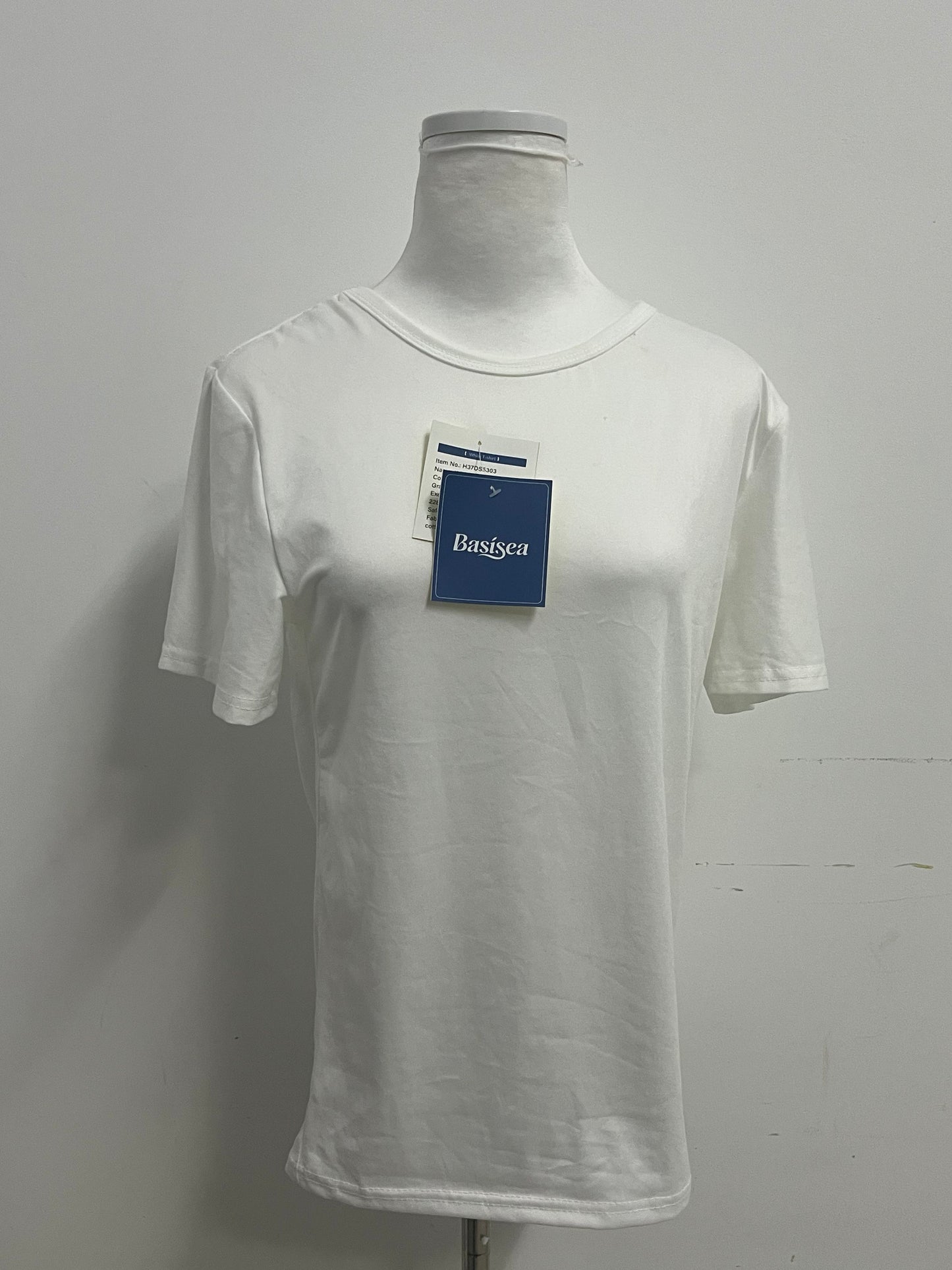 Basisea Classic Solid Color Crew Neck Short-Sleeve T-Shirt