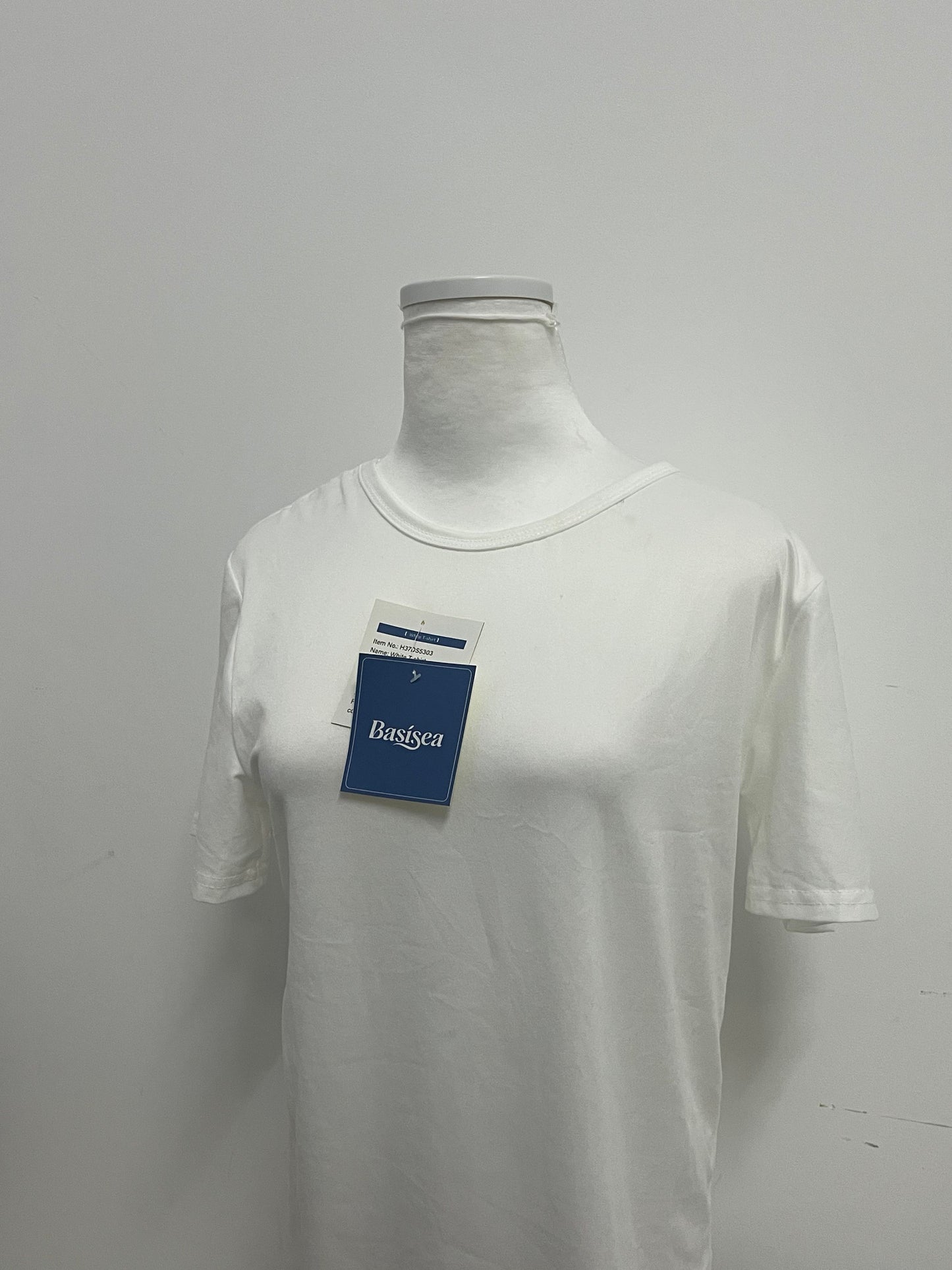 Basisea Classic Solid Color Crew Neck Short-Sleeve T-Shirt