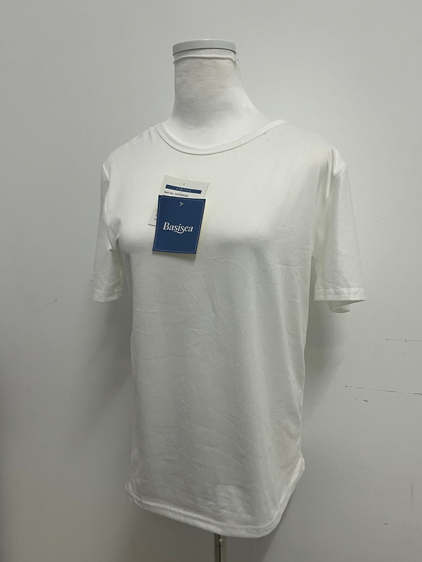 Basisea Classic Solid Color Crew Neck Short-Sleeve T-Shirt