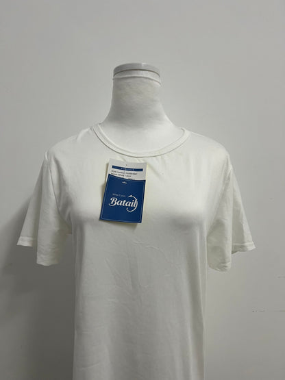 Batail Women's Basic White Short-Sleeve T-Shirt Versatile & Comfortable Must-Have Wardrobe Item