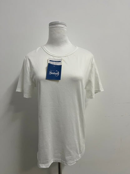Batail Women's Basic White Short-Sleeve T-Shirt Versatile & Comfortable Must-Have Wardrobe Item