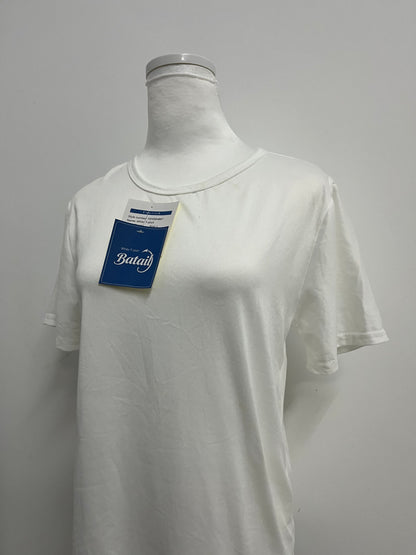 Batail Women's Basic White Short-Sleeve T-Shirt Versatile & Comfortable Must-Have Wardrobe Item