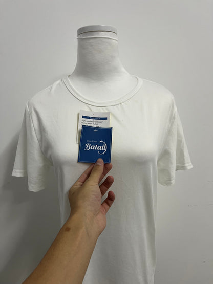 Batail Women's Basic White Short-Sleeve T-Shirt Versatile & Comfortable Must-Have Wardrobe Item