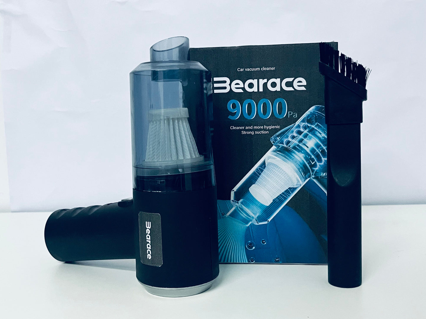 Bearace Black Electric Vacuum Cleaner - Compact Design with Powerful 9000Pa Suction