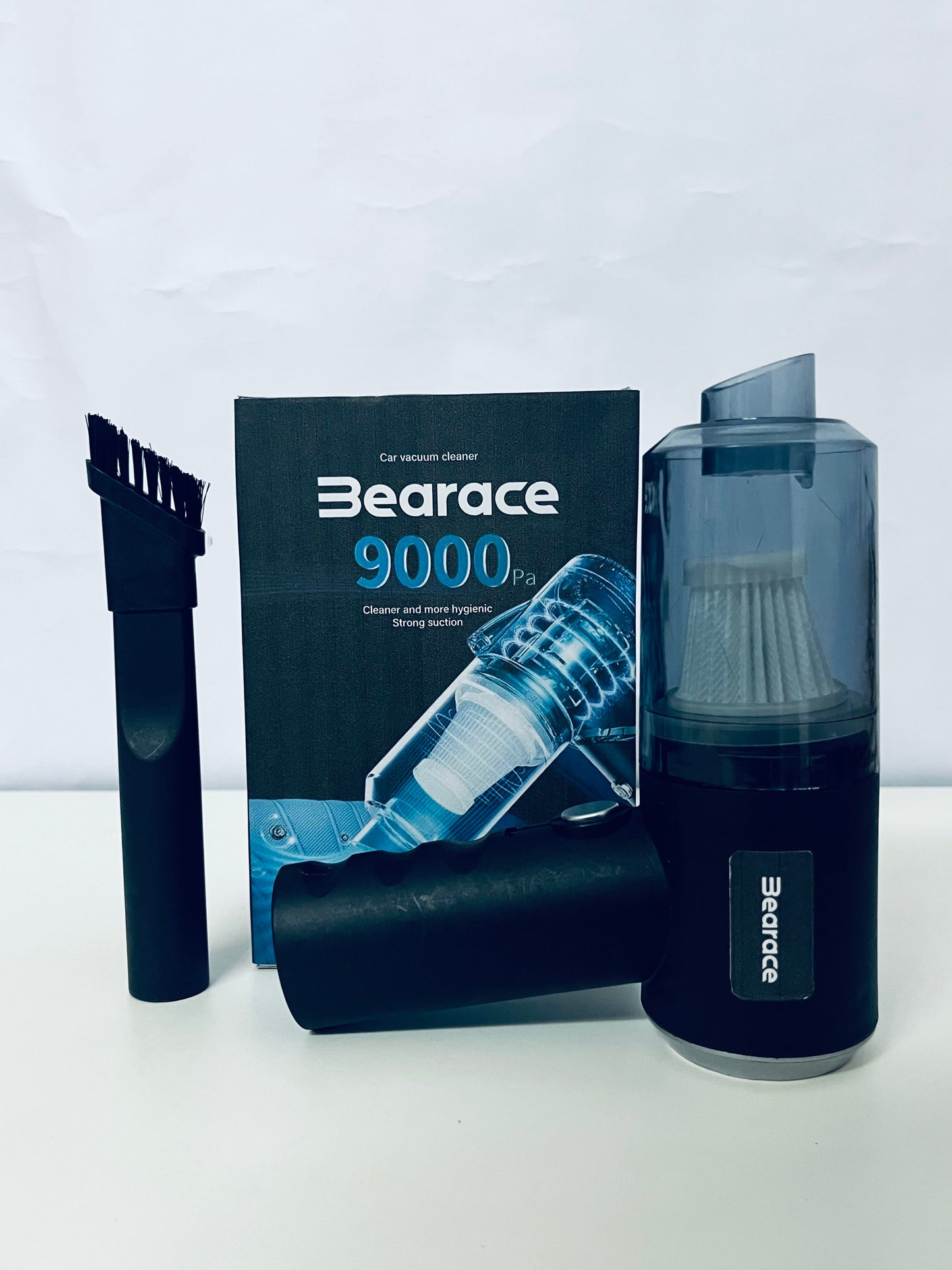 Bearace Black Electric Vacuum Cleaner - Compact Design with Powerful 9000Pa Suction