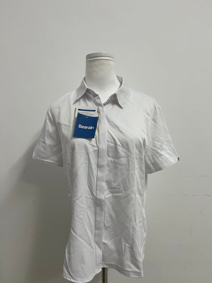 Bearain White Chemise - Short-Sleeve Collared Shirt with Tailored Fit