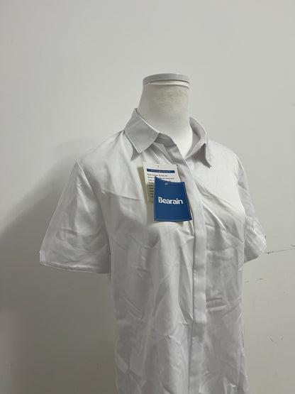 Bearain White Chemise - Short-Sleeve Collared Shirt with Tailored Fit