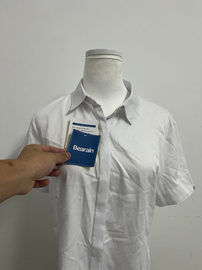 Bearain White Chemise - Short-Sleeve Collared Shirt with Tailored Fit