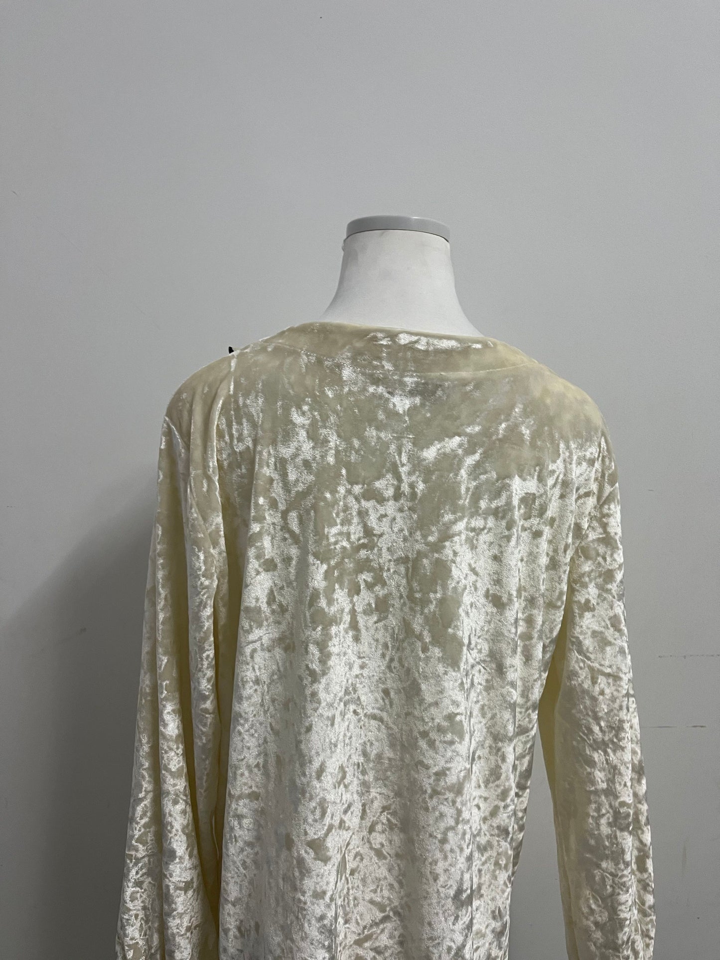 Bearain Light Yellow Sleepwear - Velvet Ruffled Neck Sleep Top for Cozy Elegance
