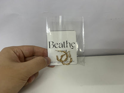 Beathe Gold Twisted Hoop Earrings Light Luxury & Retro A Delicate Accent Piece for Daily Outfits