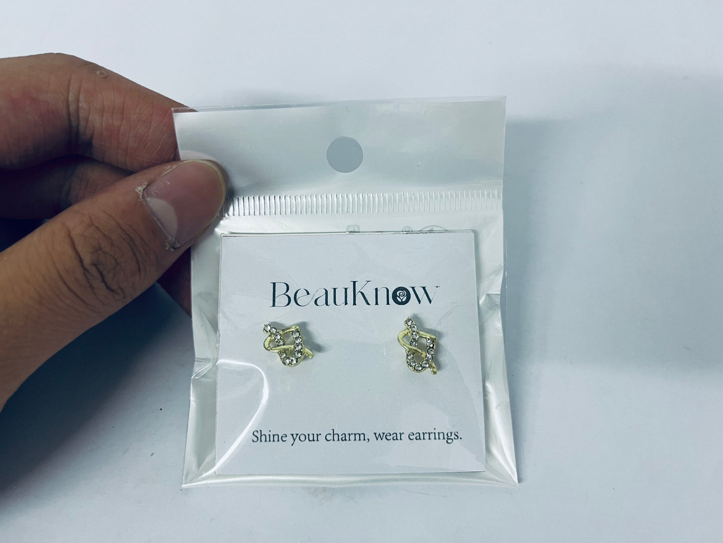 BeauKnow Women's Golden Hoop Clip On Earrings Love Shape
