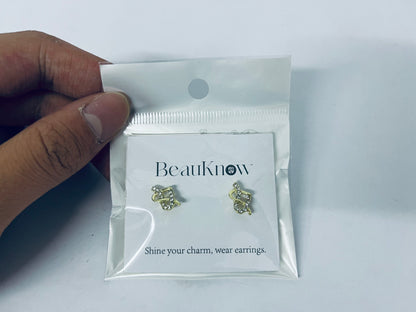 BeauKnow Women's Golden Hoop Clip On Earrings Love Shape