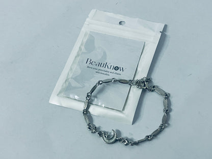 BeauKnow Stainless Steel Star Moon Chain Style Link Bracelets