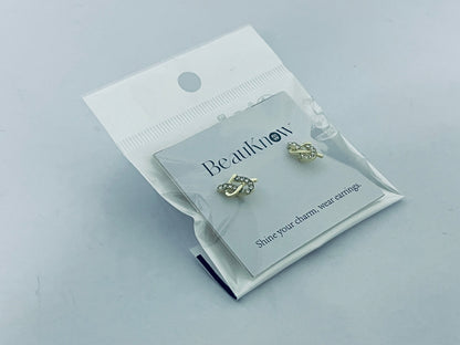 BeauKnow Women's Golden Hoop Clip On Earrings Love Shape