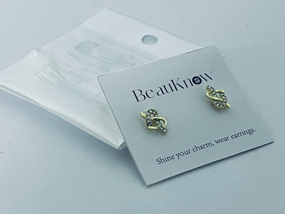 BeauKnow Women's Golden Hoop Clip On Earrings Love Shape