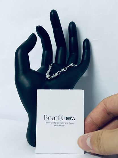 BeauKnow Stainless Steel Star Moon Chain Style Link Bracelets