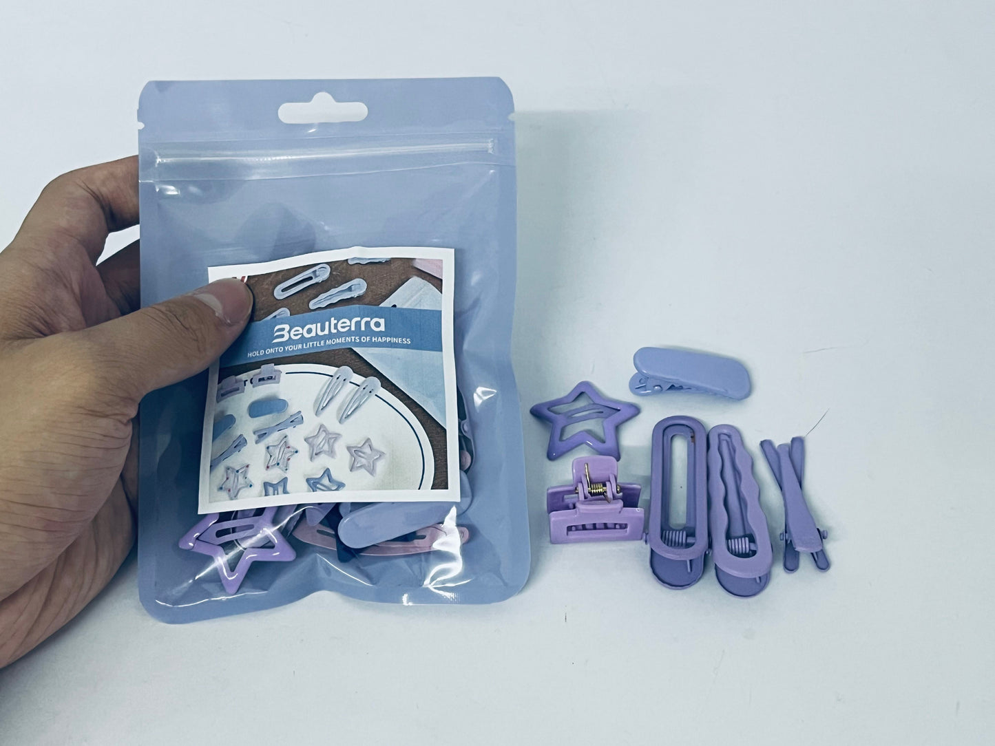 Beauterra Hair clamps Metal Snap Hair Clips Cute Star Bow Hair Barrettes Accessories Set
