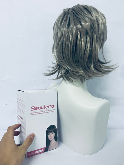 Beauterra Curly High Temperature Fiber Men and Women for Male Party Halloween Short Cosplay Wigs