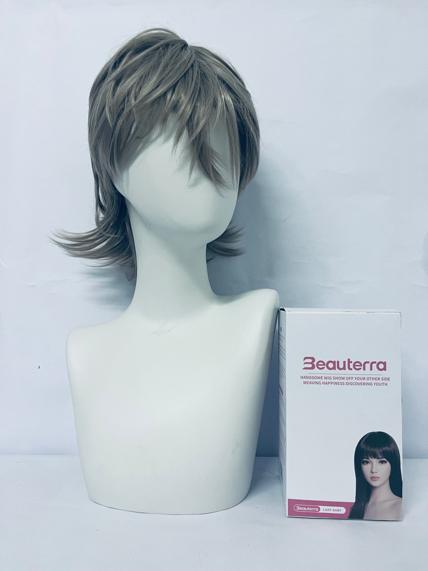 Beauterra Curly High Temperature Fiber Men and Women for Male Party Halloween Short Cosplay Wigs