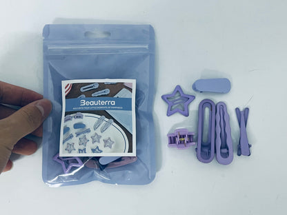 Beauterra Hair clamps Metal Snap Hair Clips Cute Star Bow Hair Barrettes Accessories Set