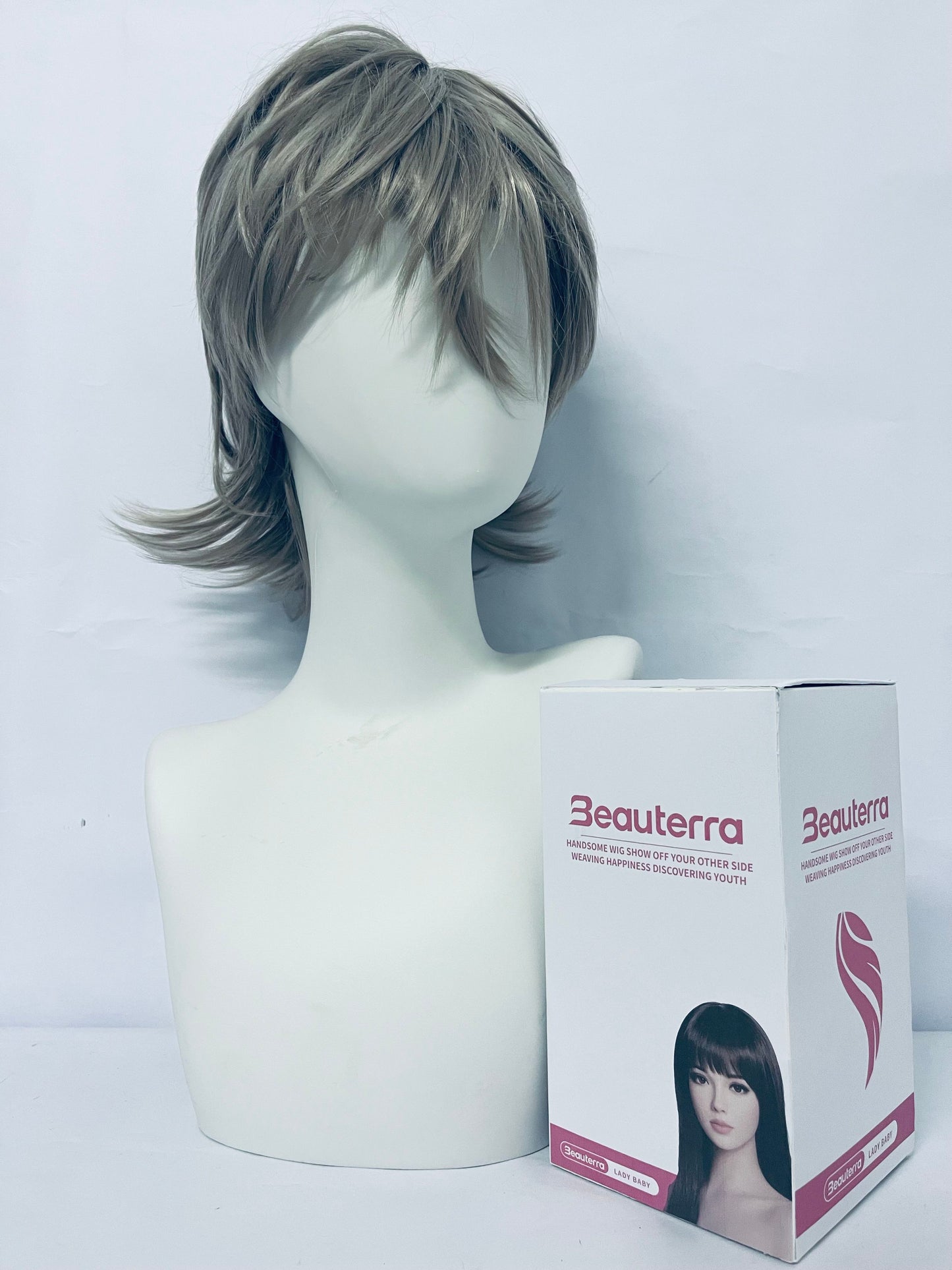 Beauterra Curly High Temperature Fiber Men and Women for Male Party Halloween Short Cosplay Wigs