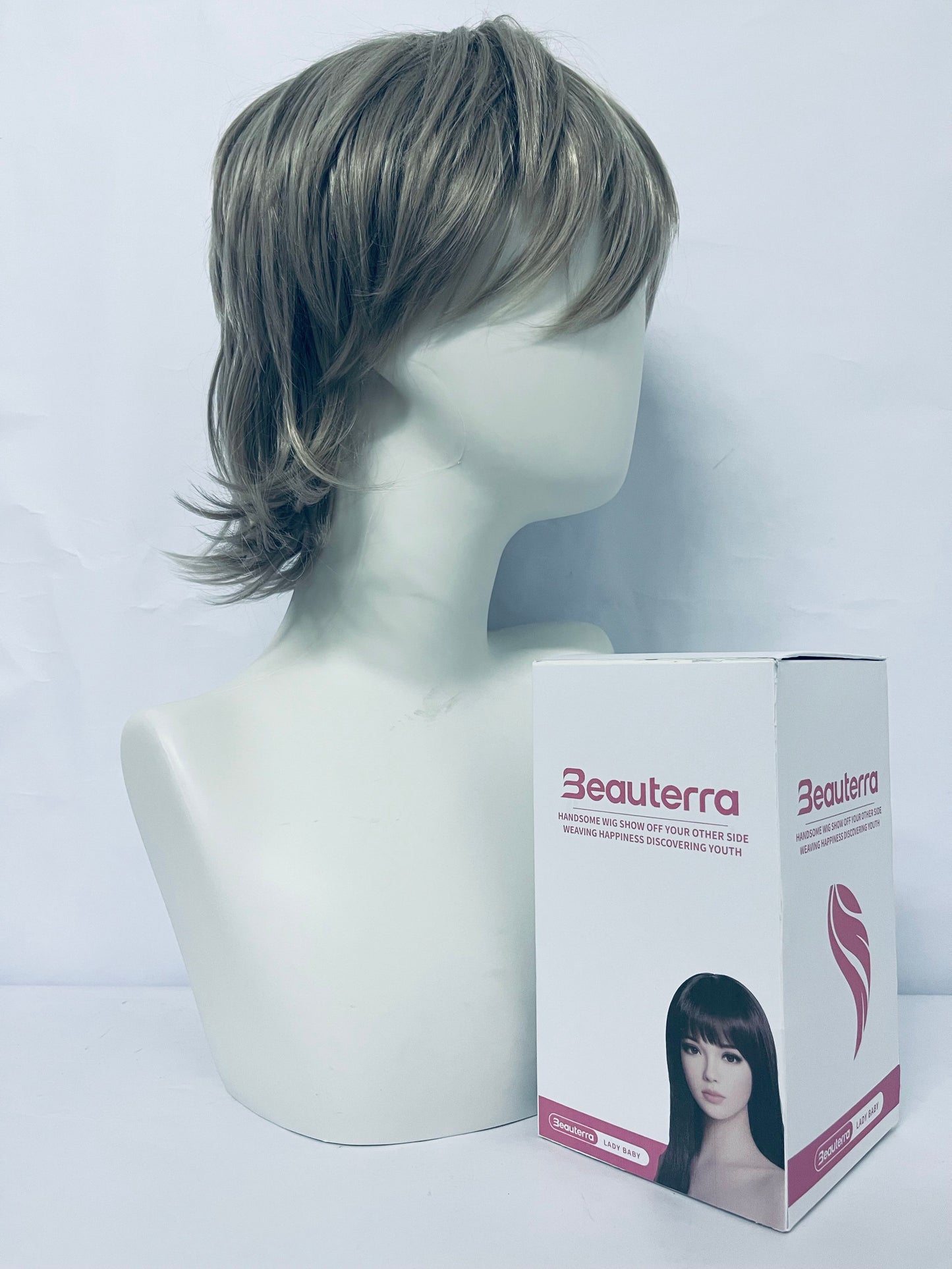 Beauterra Curly High Temperature Fiber Men and Women for Male Party Halloween Short Cosplay Wigs