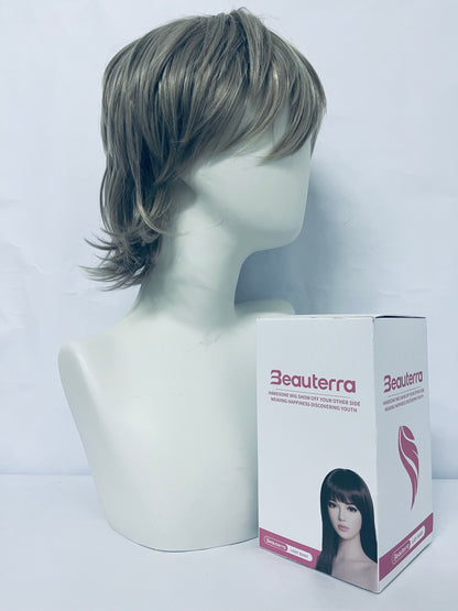 Beauterra Curly High Temperature Fiber Men and Women for Male Party Halloween Short Cosplay Wigs
