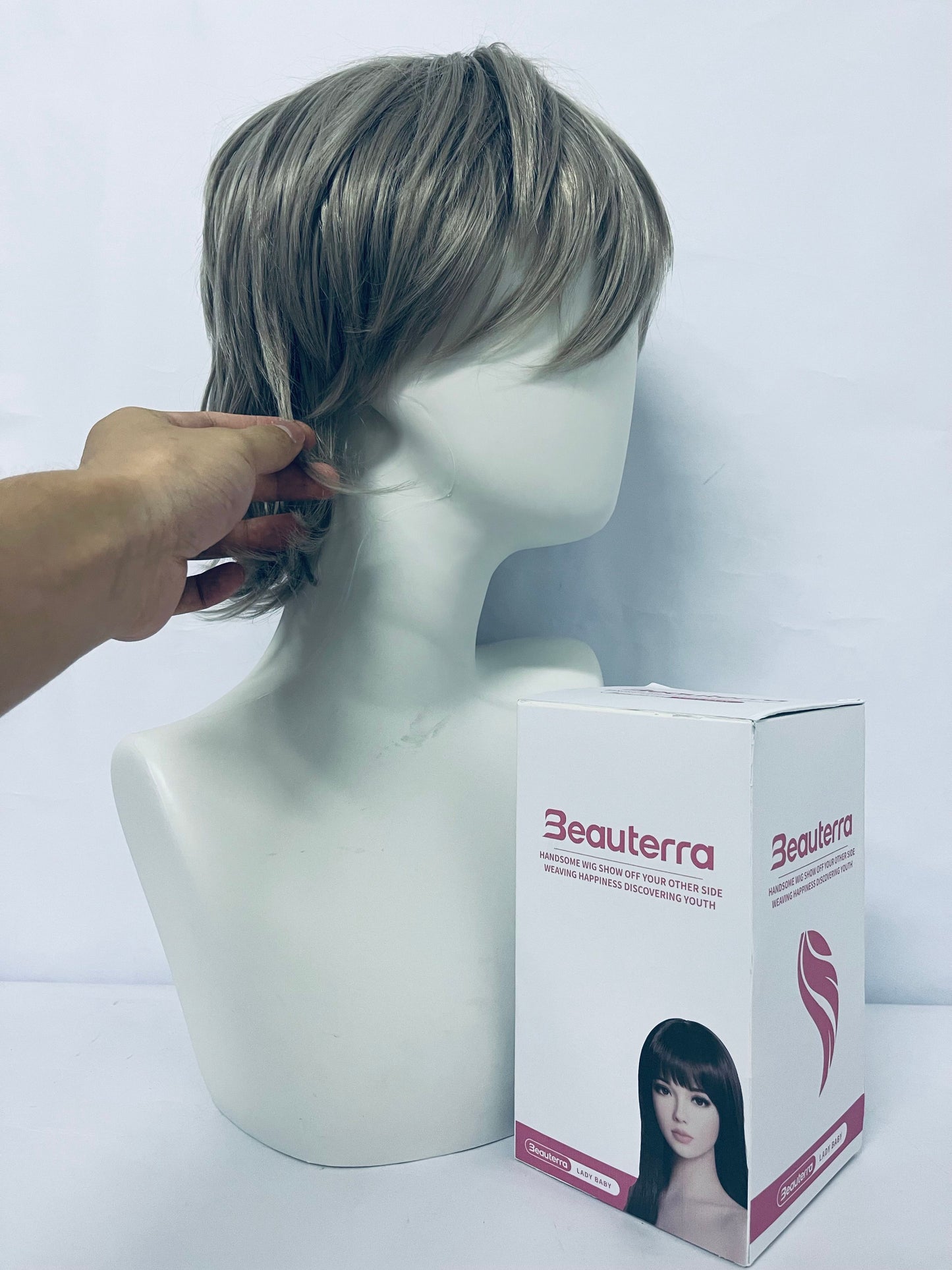 Beauterra Curly High Temperature Fiber Men and Women for Male Party Halloween Short Cosplay Wigs